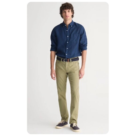 NWT J. Crew 484 Slim-Fit Garment Dyed Green Pant sz W31 L30 - Picture 3 of 8